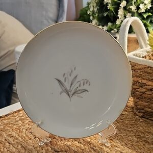 Elegant White and Gold Rimmed Plate Vintage Plate